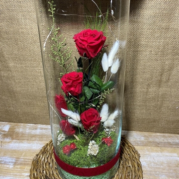 Florero cilindro rojo grande - Imagen 2