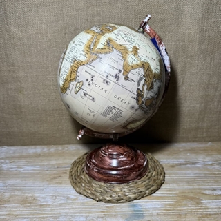 Globo terráqueo metal marrón - Imagen 2