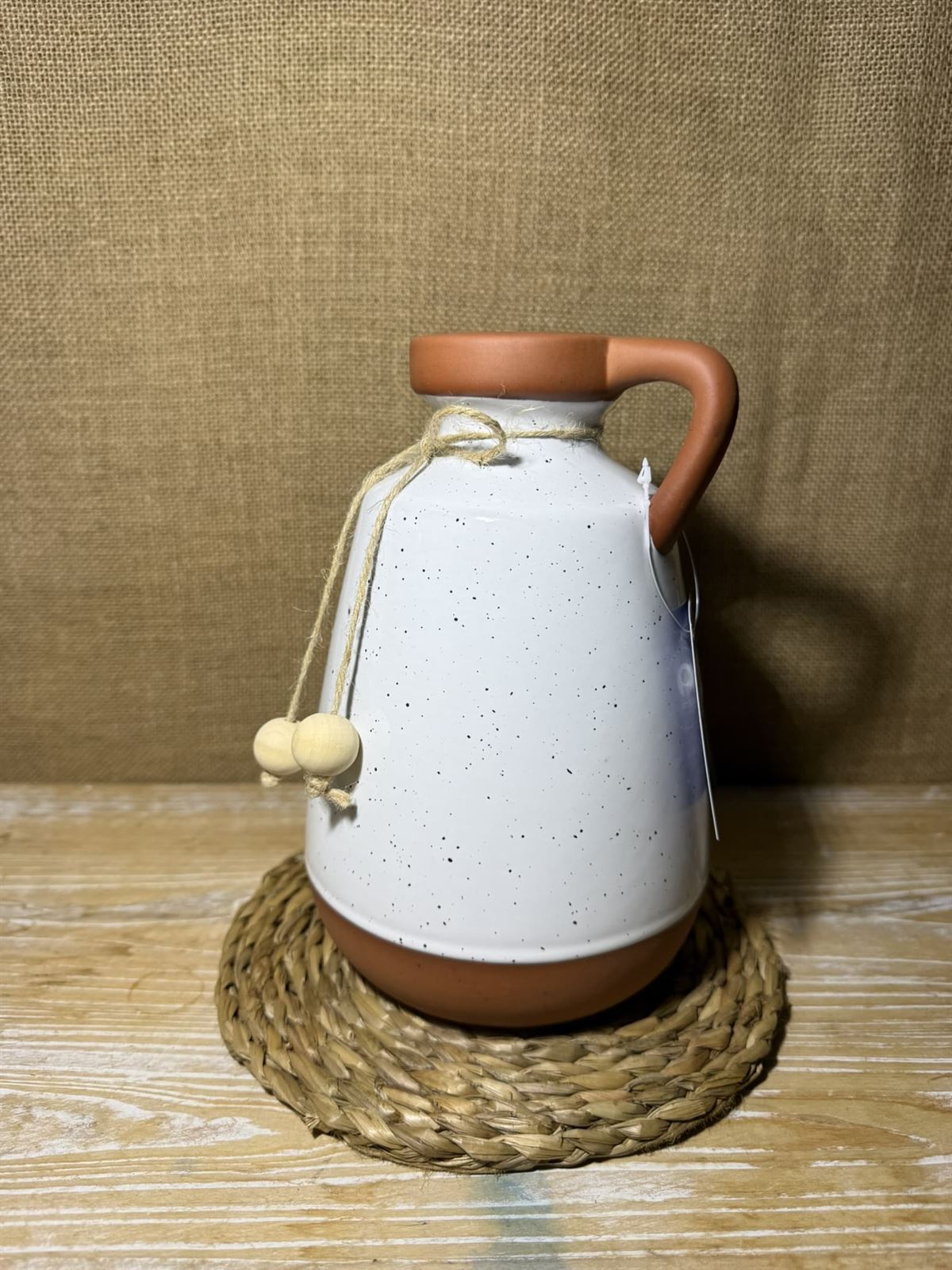 Jarrón cerámica blanco - Imagen 1