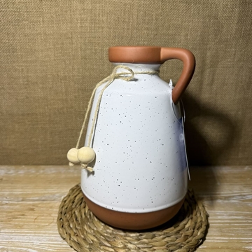 Jarrón cerámica blanco - Imagen 1