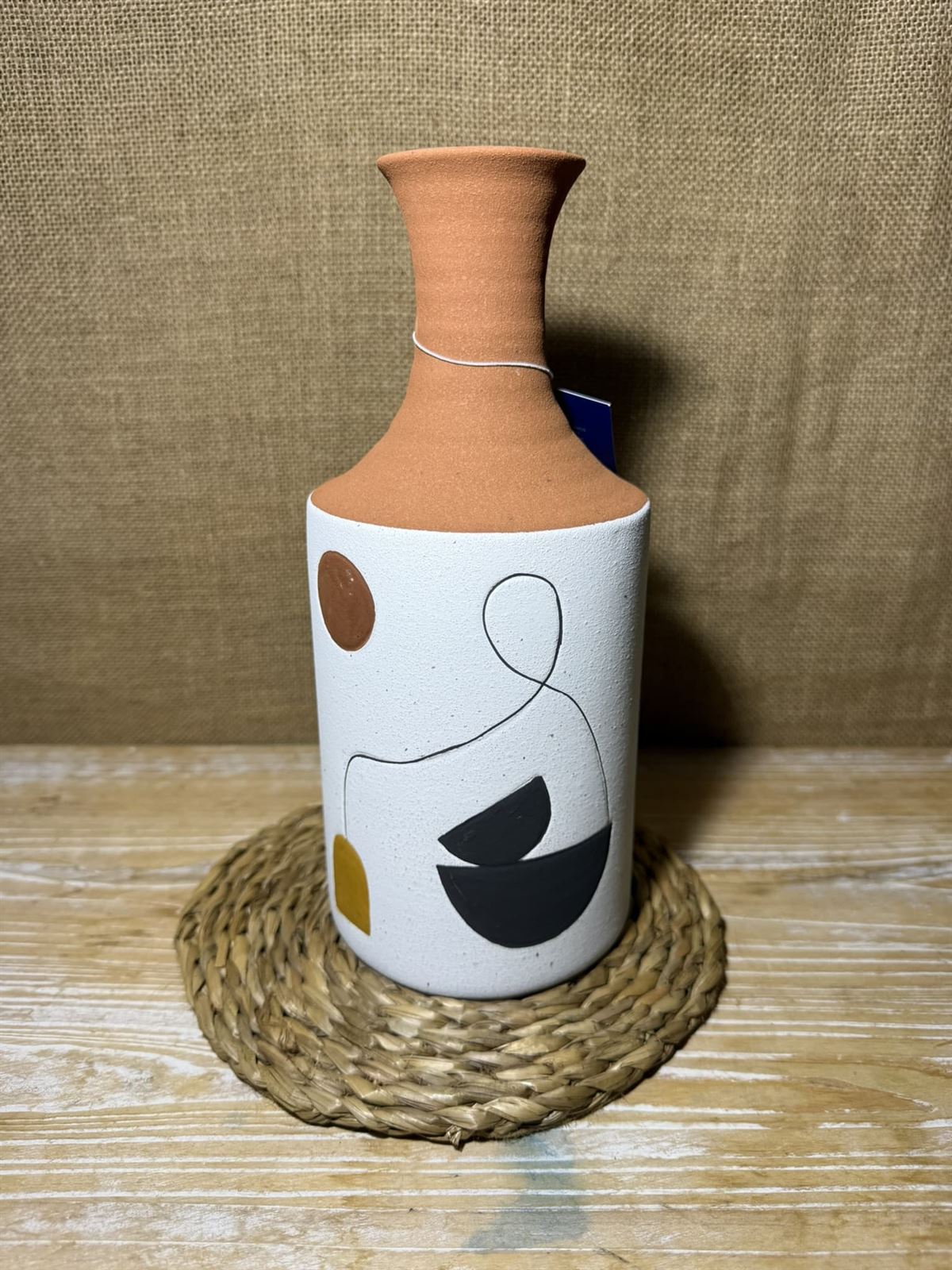 Jarrón cerámica blanco - Imagen 1