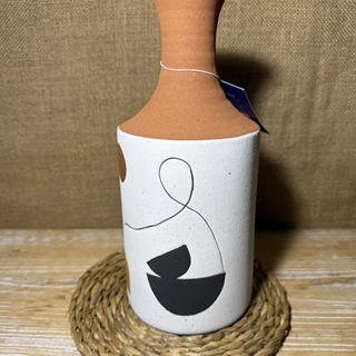 Jarrón cerámica blanco - Imagen 2