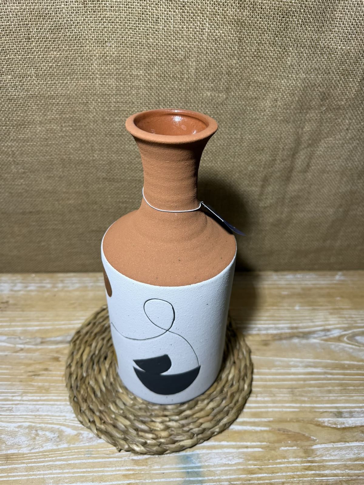 Jarrón cerámica blanco - Imagen 3