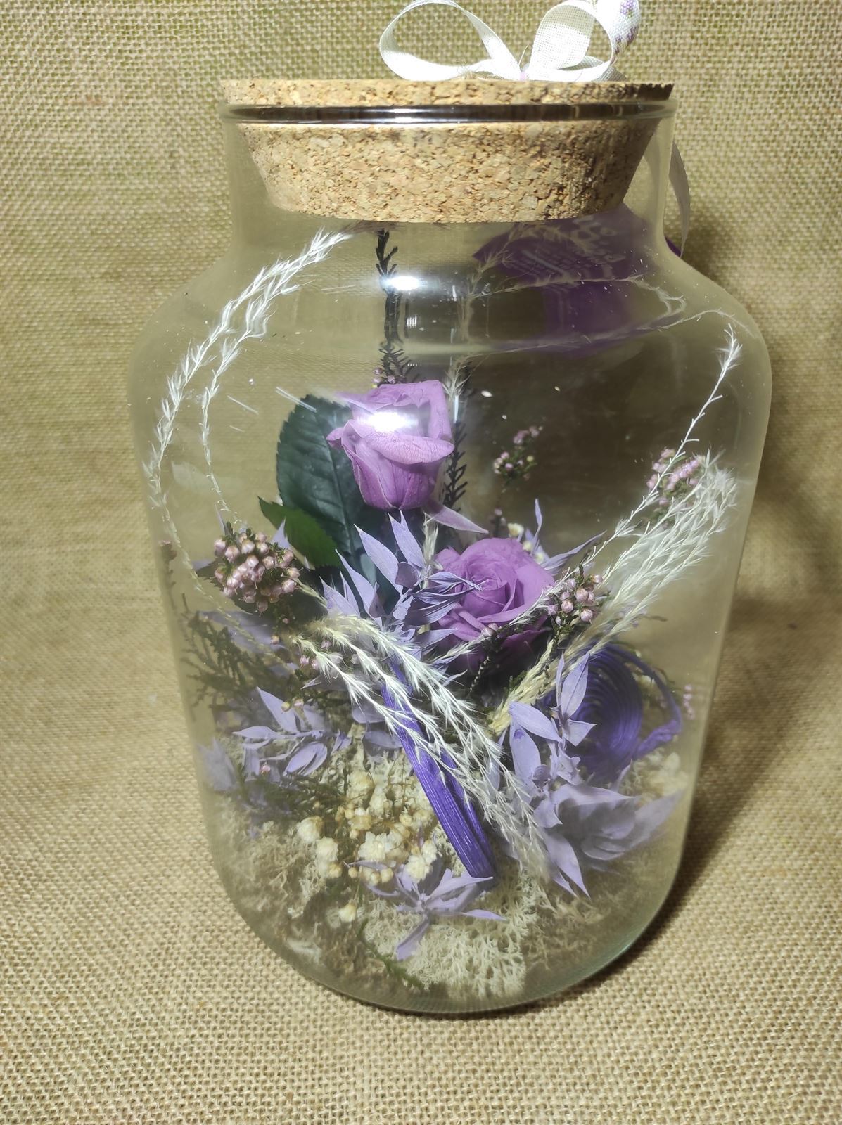 Jarrón con tapa de corcho tonos lila - Imagen 3