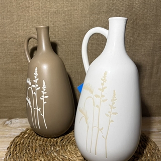 Jarrón de cerámica en tono beis o marrón - Imagen 2