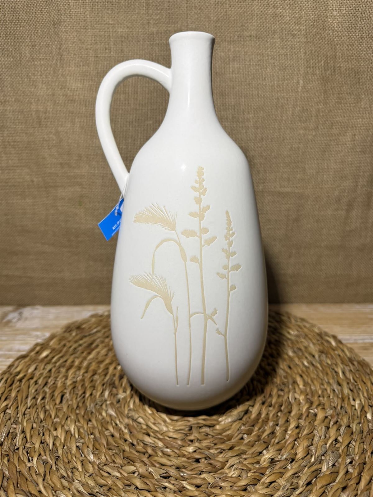 Jarrón de cerámica en tono beis o marrón - Imagen 3