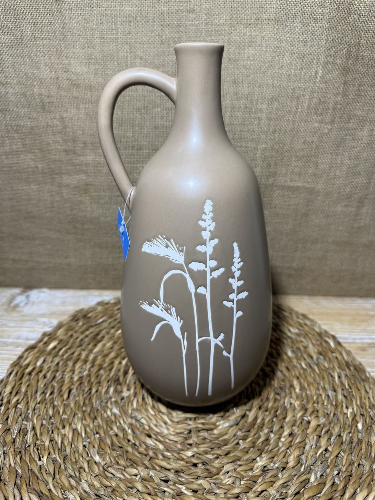 Jarrón de cerámica en tono beis o marrón - Imagen 5