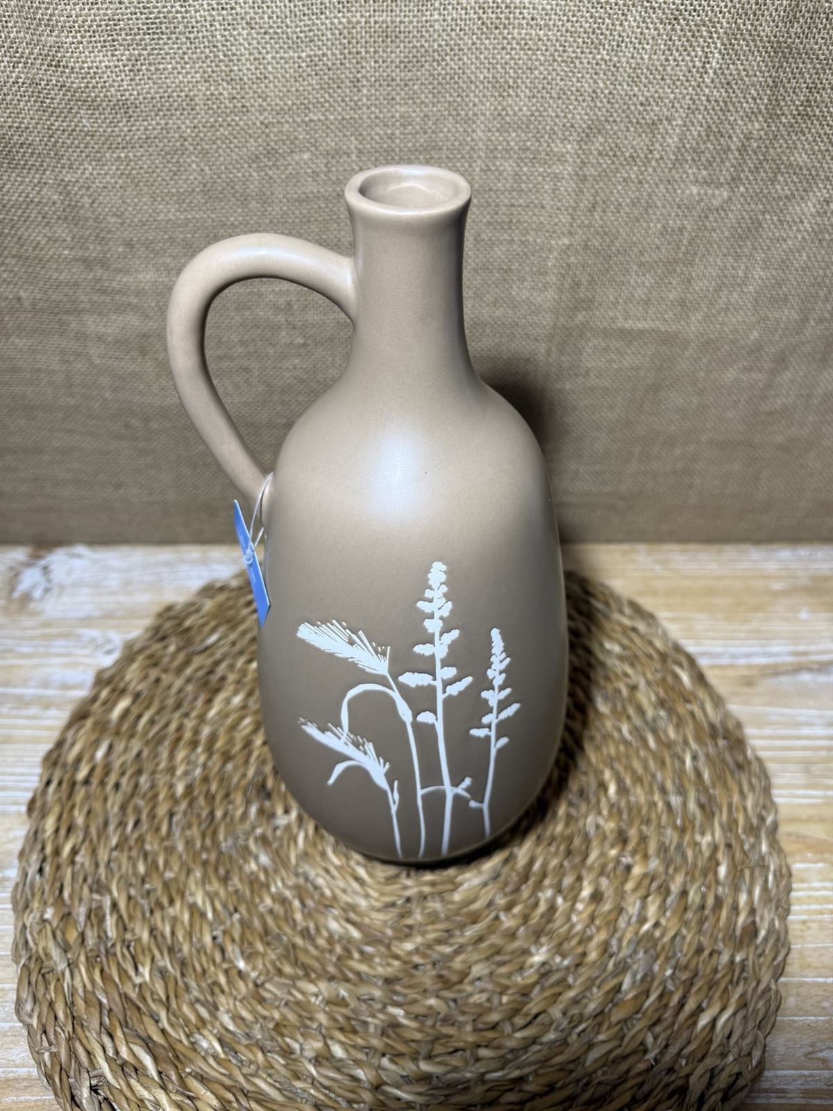 Jarrón de cerámica en tono beis o marrón - Imagen 6