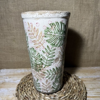 Jarrón gres hojas - Imagen 1