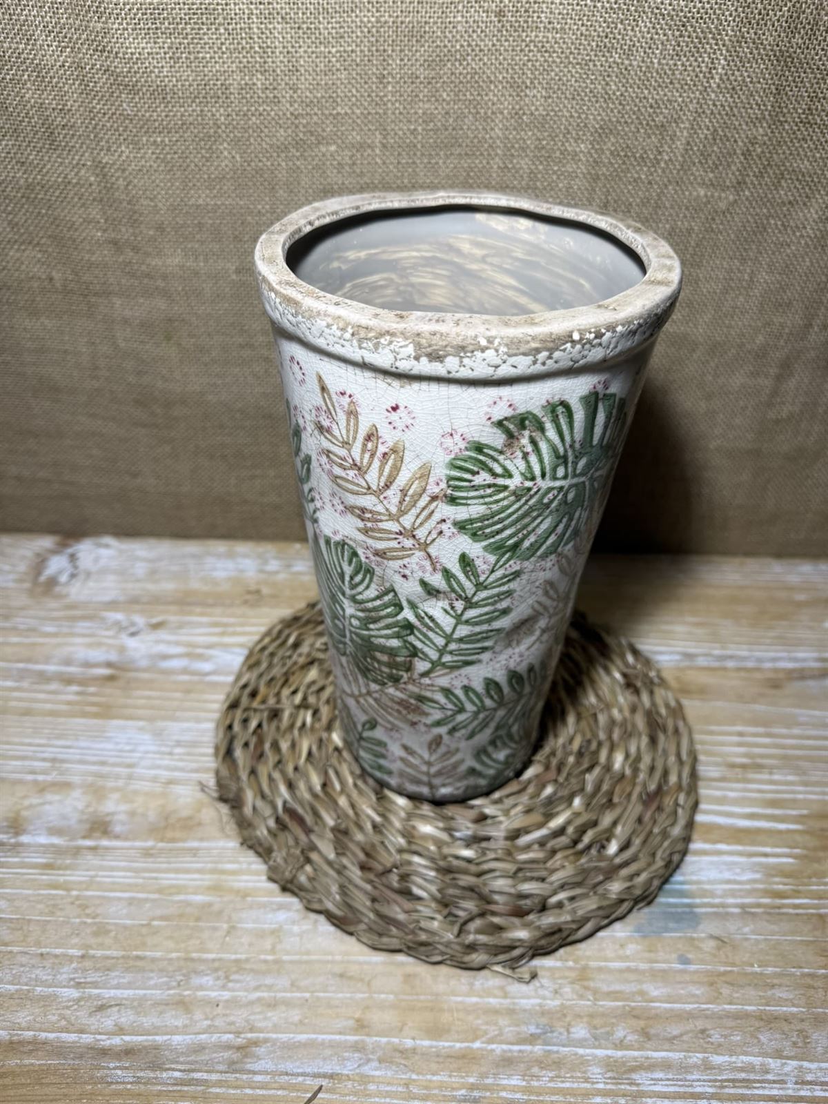 Jarrón gres hojas - Imagen 2