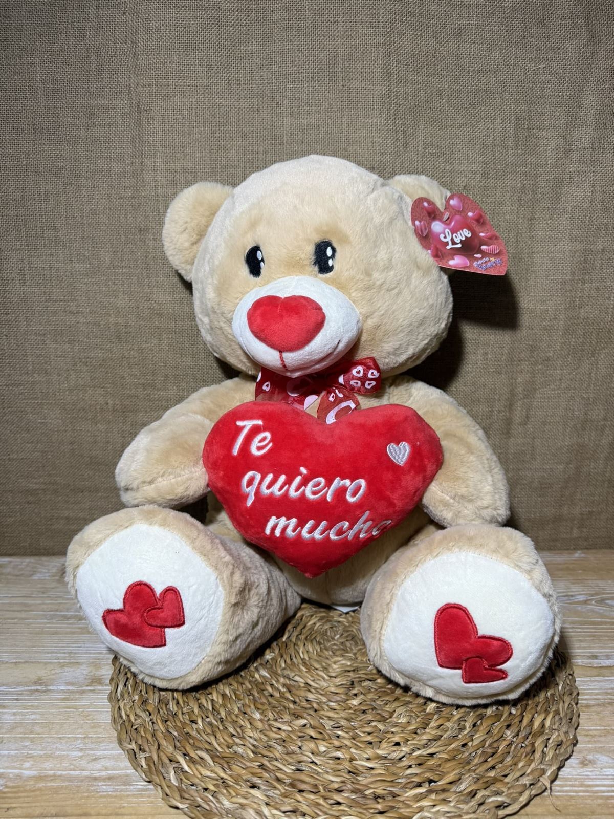 Oso marrón con corazón de "Te Quiero Mucho" - Imagen 2