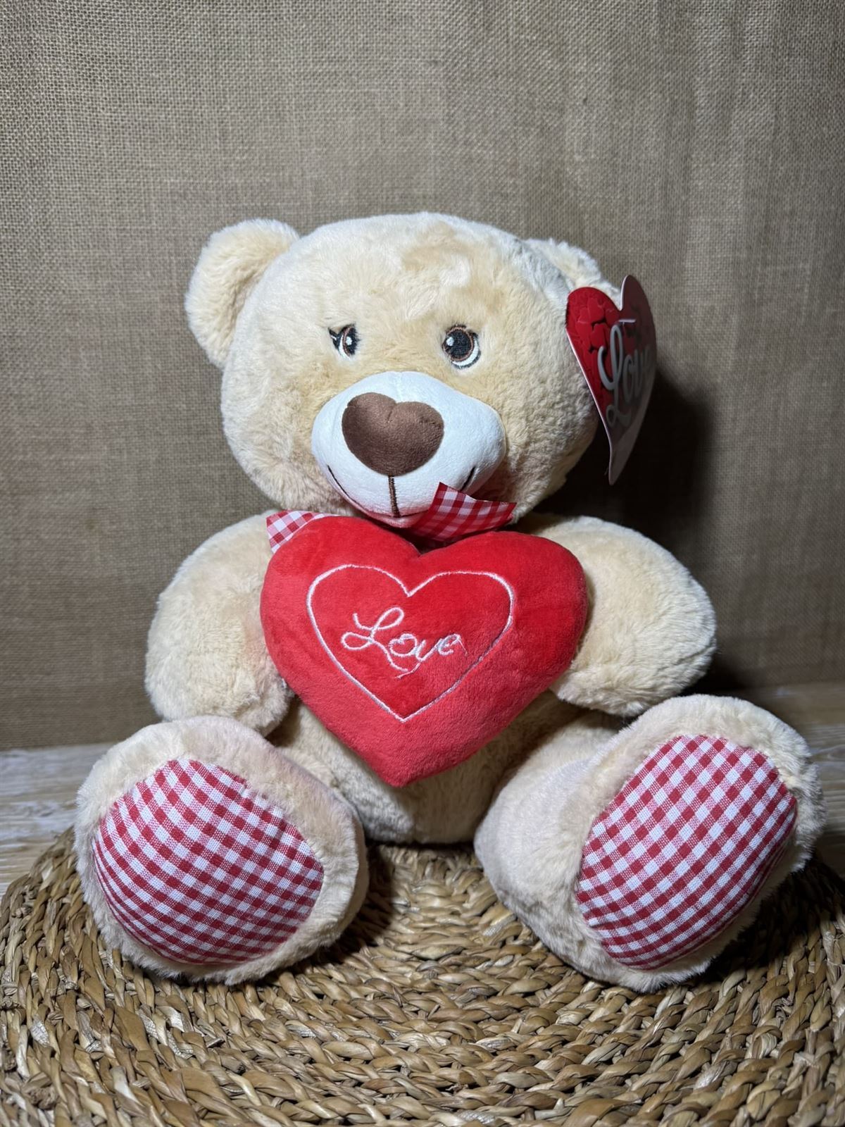 Oso marrón love vichy - Imagen 1