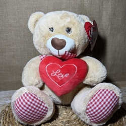 Oso marrón love vichy - Imagen 1