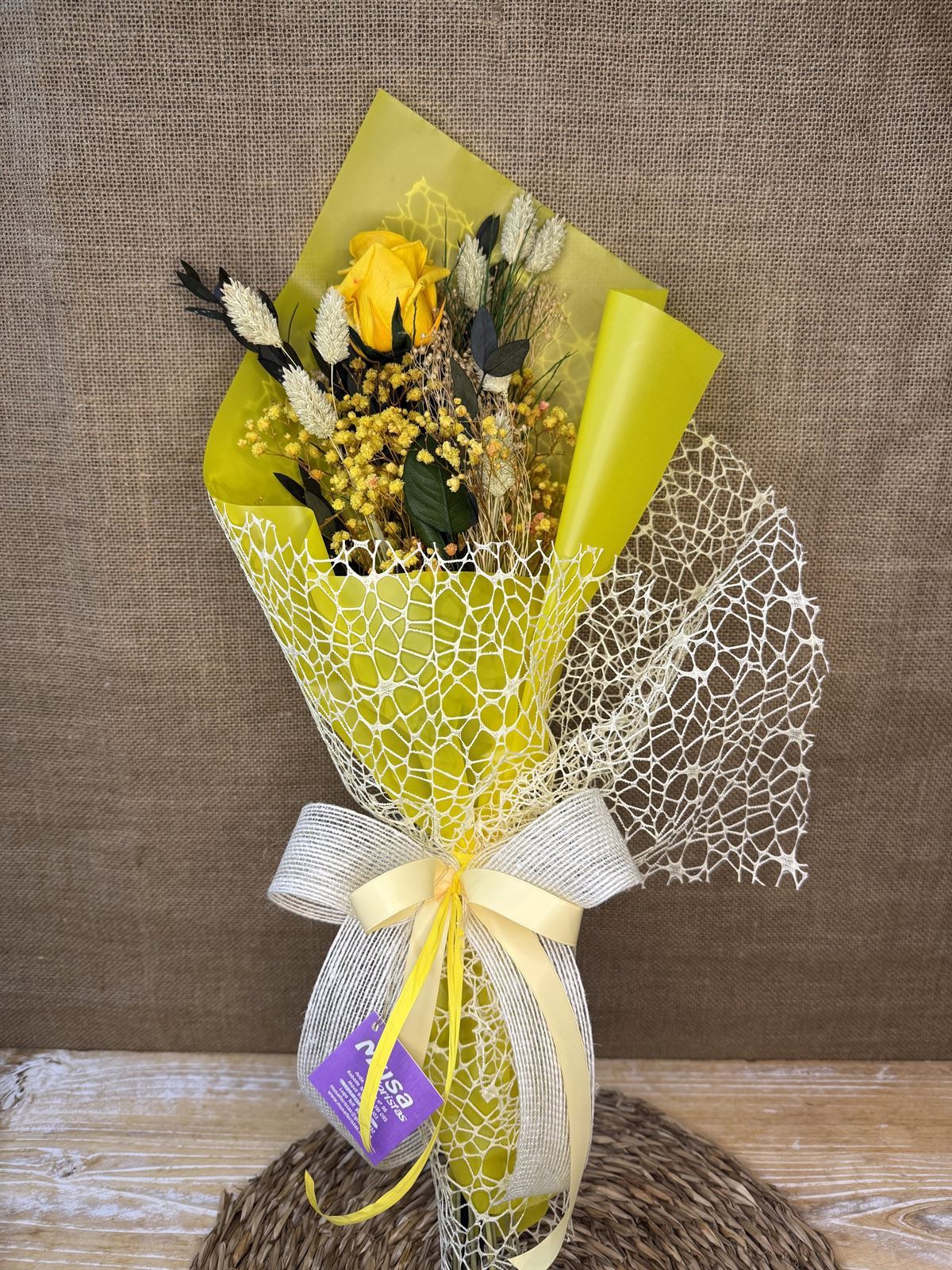 Ramo 1 rosa amarilla - Imagen 3