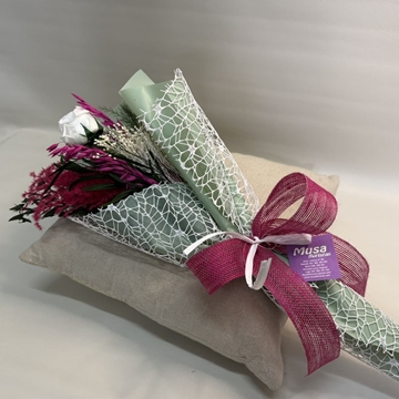 Ramo 1 rosa en tono blanco - Imagen 1