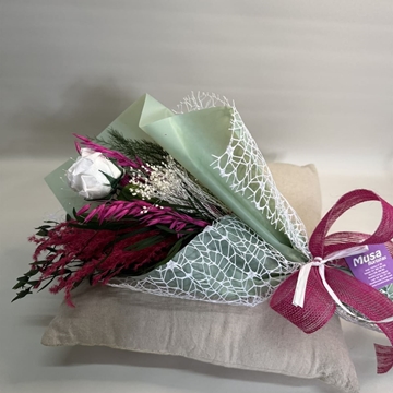 Ramo 1 rosa en tono blanco - Imagen 2