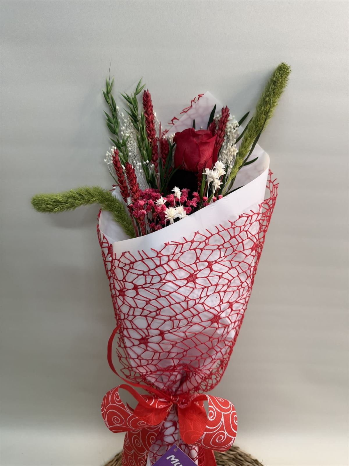 Ramo 1 rosa en tono roja - Imagen 2