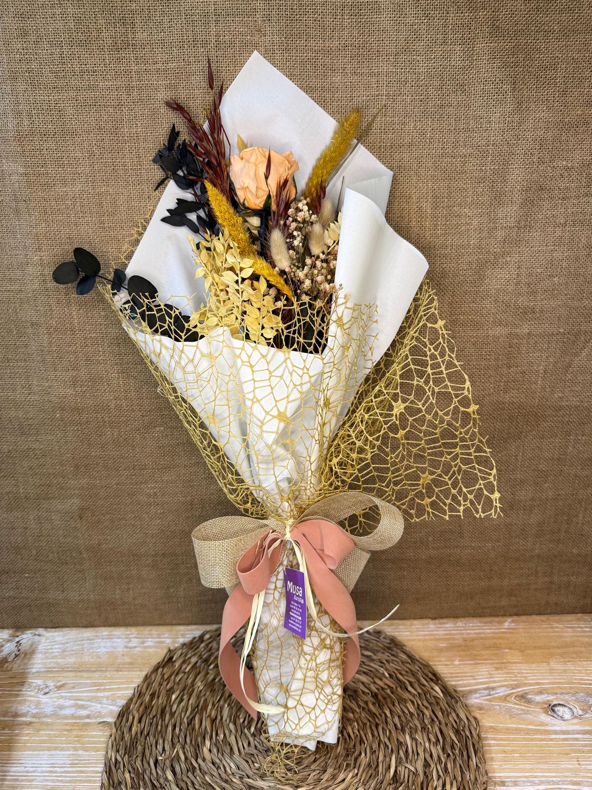 Ramo 1 rosa melocotón - Imagen 2