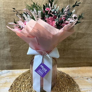 Ramo en tonos rosa en jarrón - Imagen 1