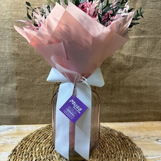 Ramo en tonos rosa en jarrón - Imagen 2