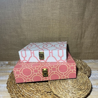 Set 2 cajas rosa y blanca - Imagen 2