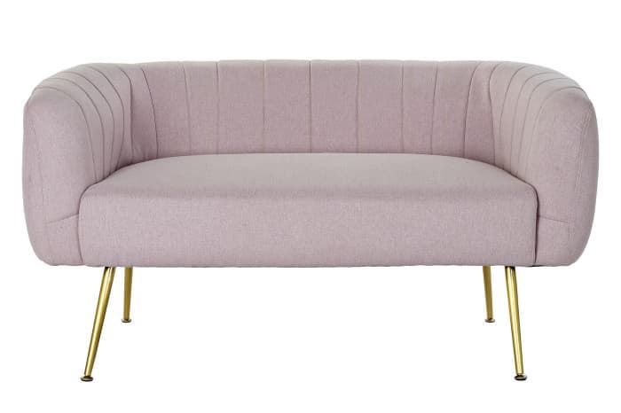 Sofá rosa y dorado de alquiler para eventos - Imagen 1