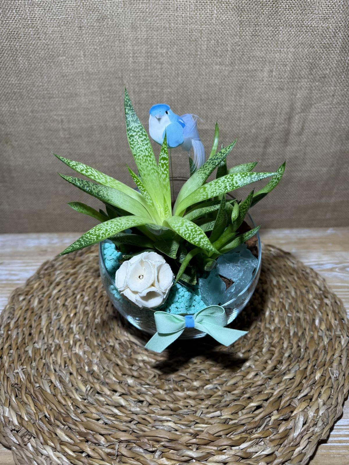 Terrario azul en pecera cortada - Imagen 2