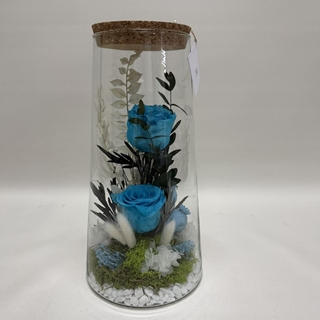 Terrario cónico en tonos azules - Imagen 1