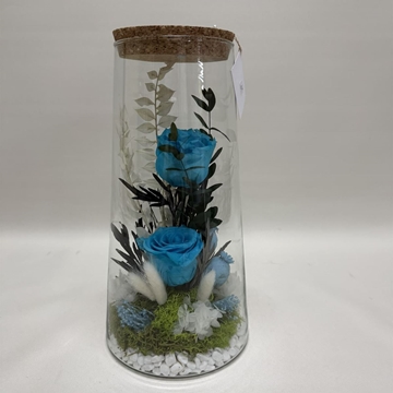 Terrario cónico en tonos azules - Imagen 1