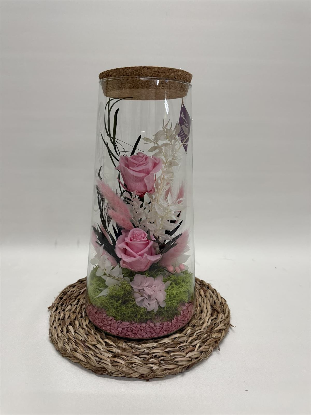 Terrario cónico en tonos rosa - Imagen 1