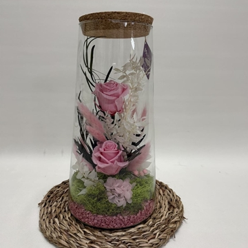 Terrario cónico en tonos rosa - Imagen 1