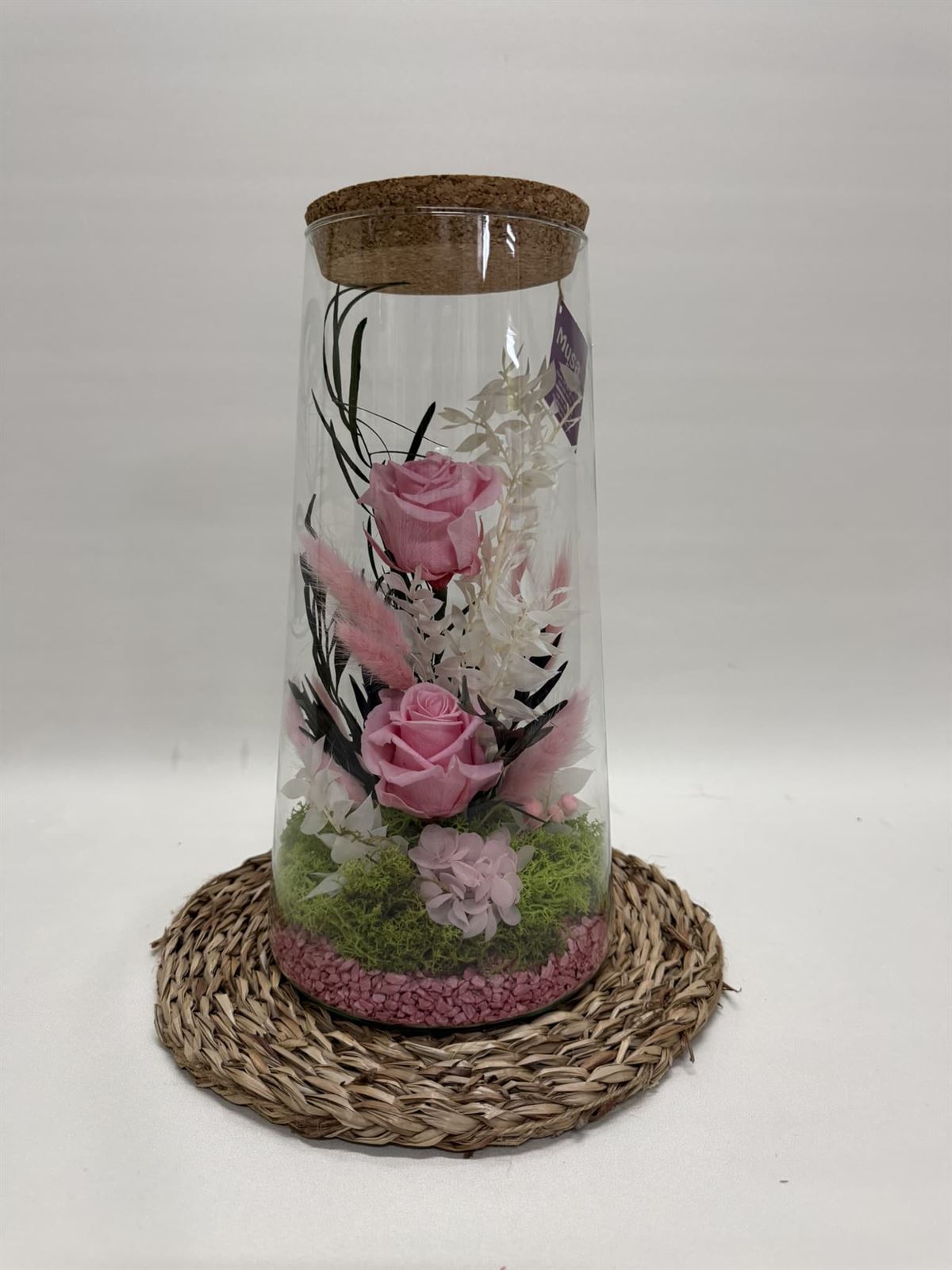 Terrario cónico en tonos rosa - Imagen 2