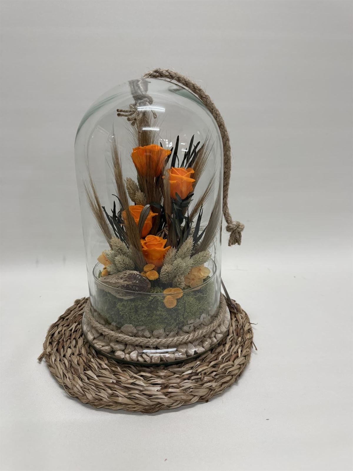 Terrario cúpula con cuerda en tonos naranjas - Imagen 1