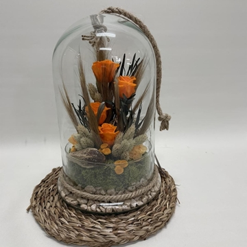 Terrario cúpula con cuerda en tonos naranjas - Imagen 1