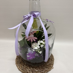 Terrario en base de cristal en tono lila - Imagen 2