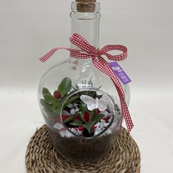 Terrario en base de cristal en tono rojo - Imagen 2