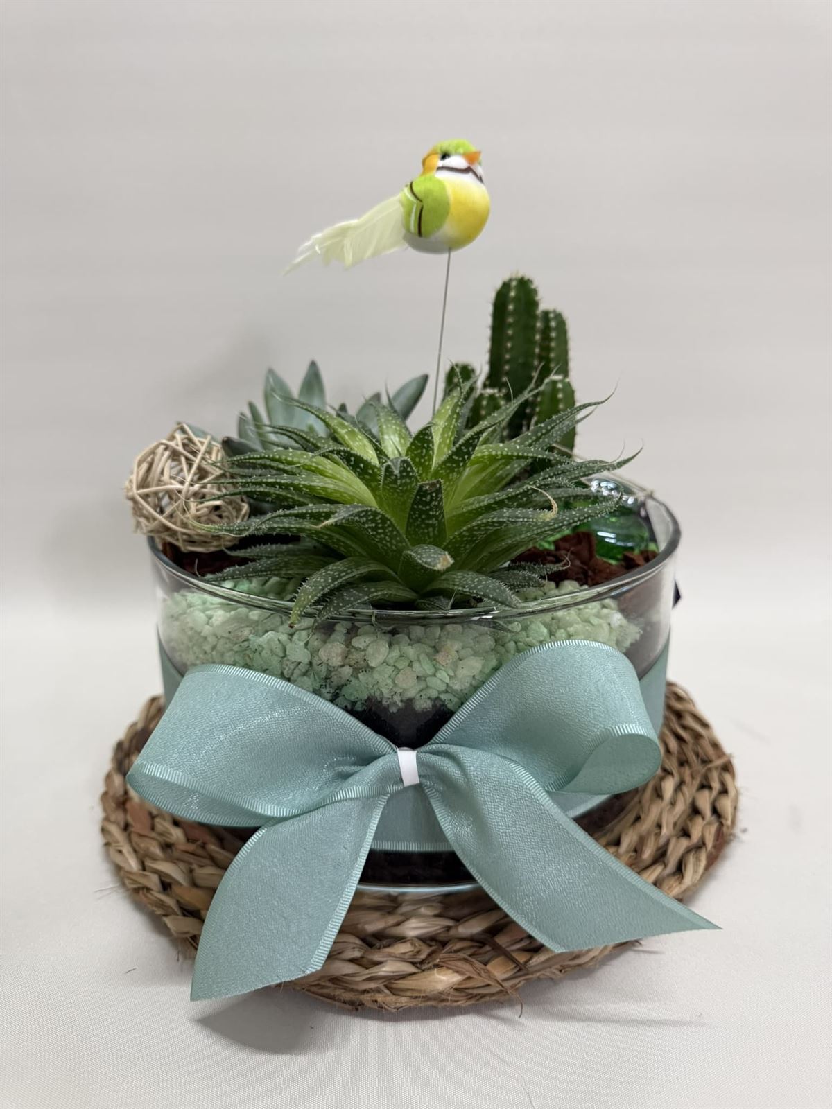 Terrario en cristal en tono verde - Imagen 1