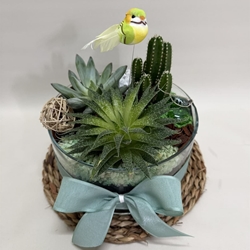 Terrario en cristal en tono verde - Imagen 2