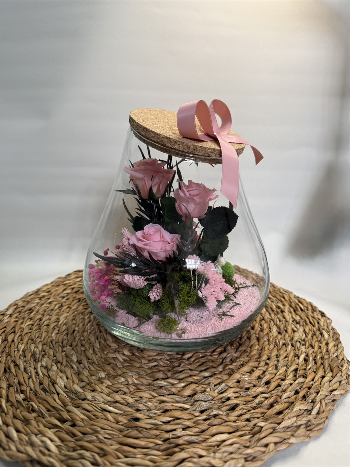Terrario kumbolo pequeño en tono rosa - Imagen 1