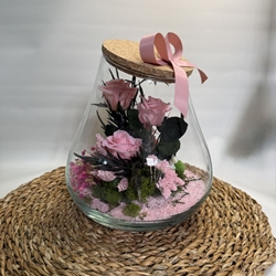 Terrario kumbolo pequeño en tono rosa - Imagen 1