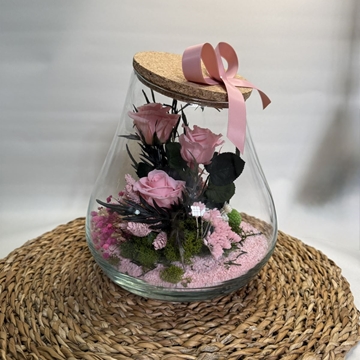 Terrario kumbolo pequeño en tono rosa - Imagen 1