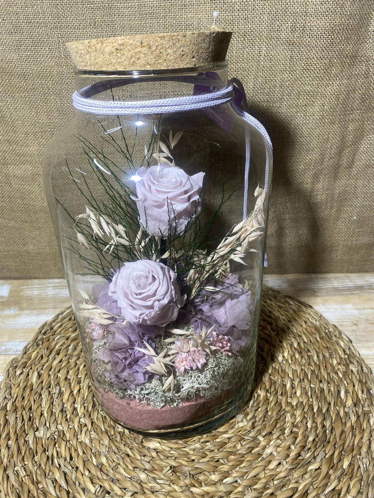 Terrarium con tapa de corcho en tono rosa empolvado - Imagen 2