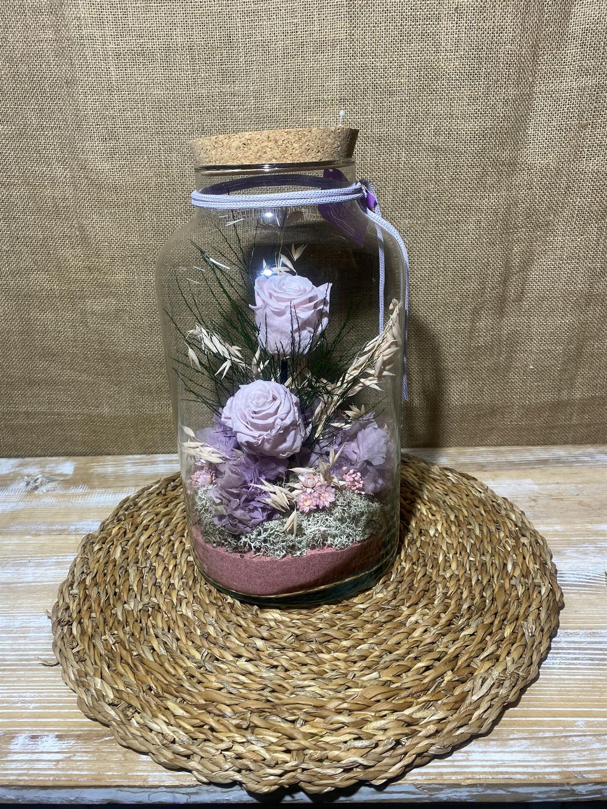 Terrarium con tapa de corcho en tono rosa empolvado - Imagen 3