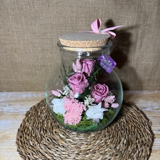 Terrarium con tapa de corcho en tonos bloosom - Imagen 1