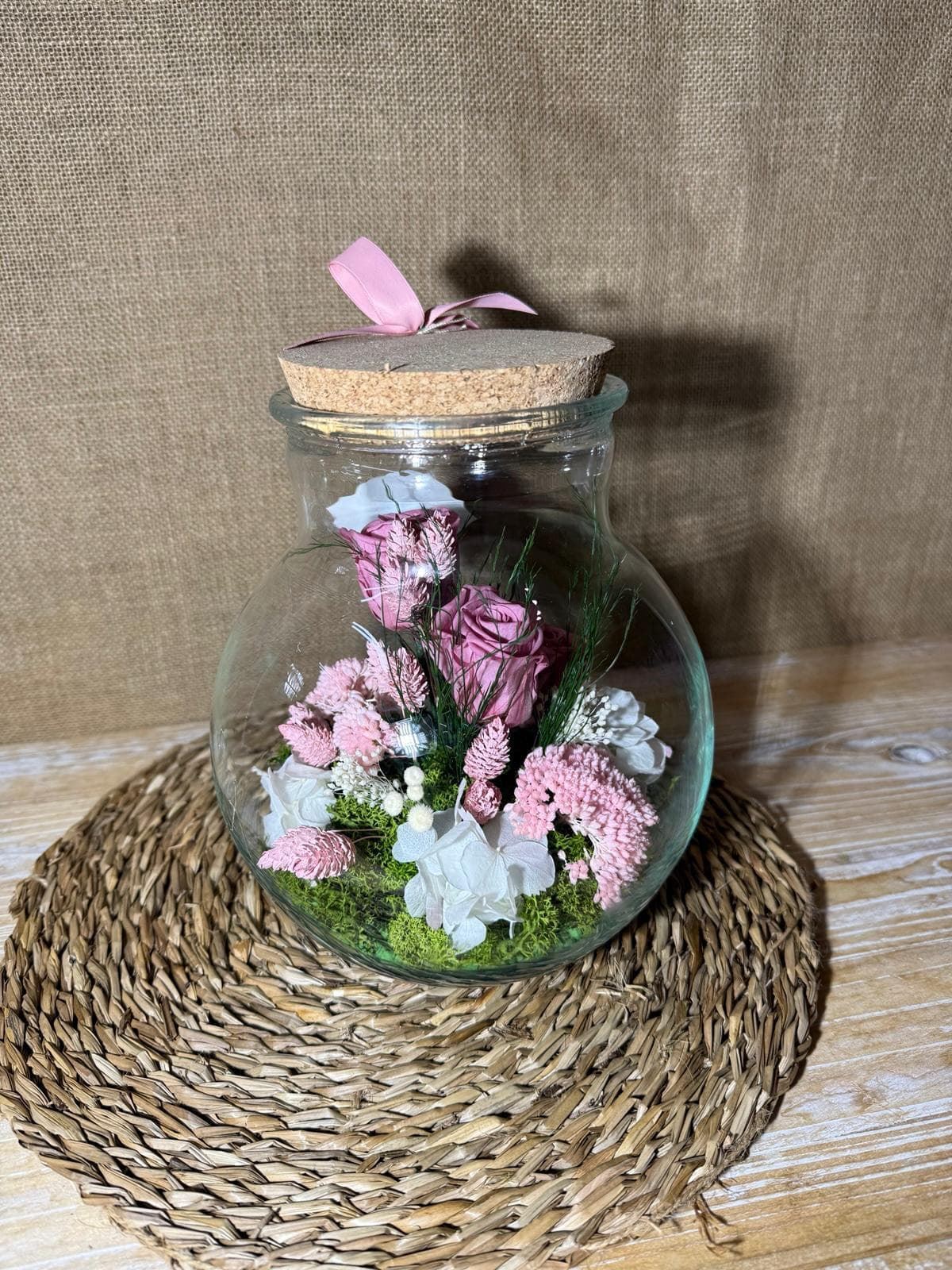 Terrarium con tapa de corcho en tonos bloosom - Imagen 3