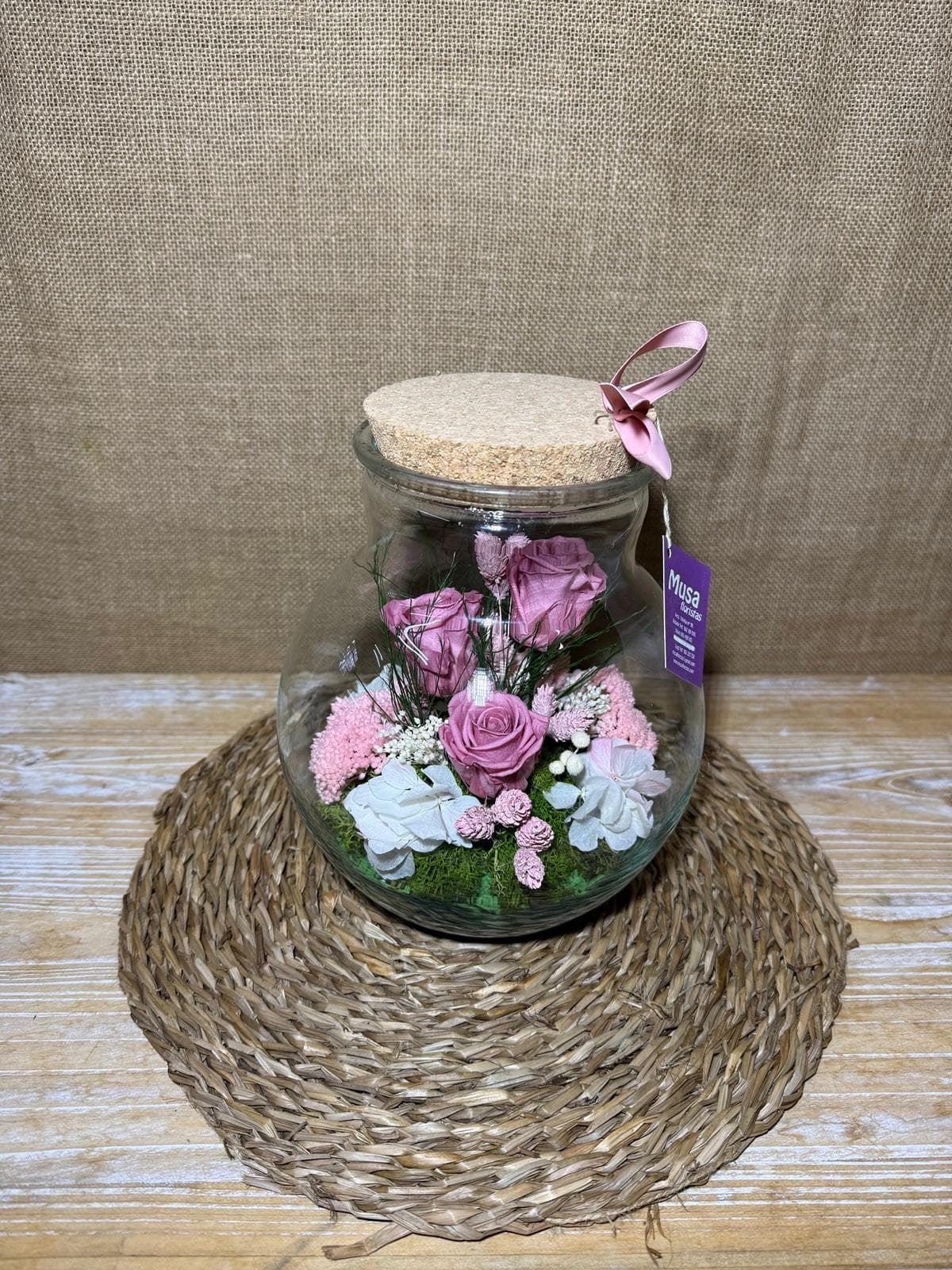 Terrarium con tapa de corcho en tonos bloosom - Imagen 4