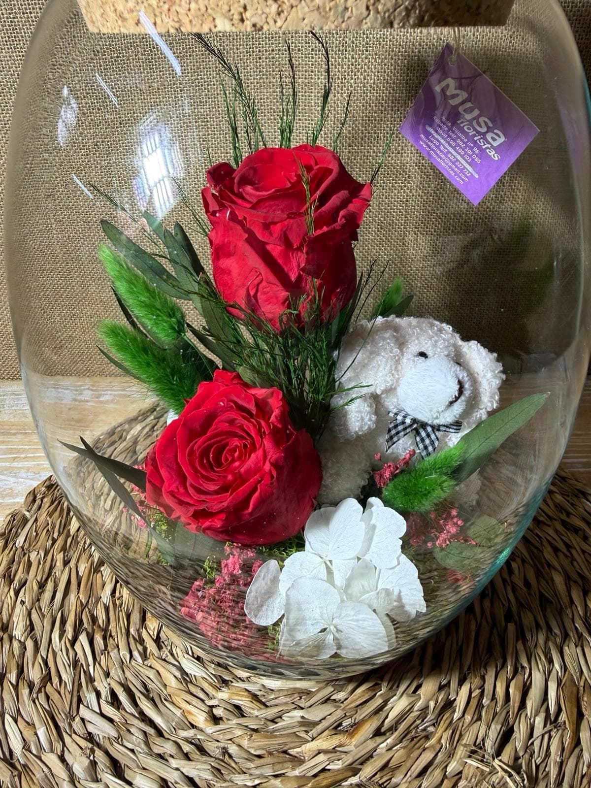 Terrarium con tapa de corcho en tonos rojos - Imagen 2