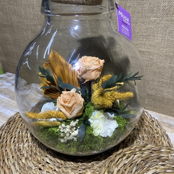 Terrarium con tapa de corcho tonos melocotón - Imagen 2