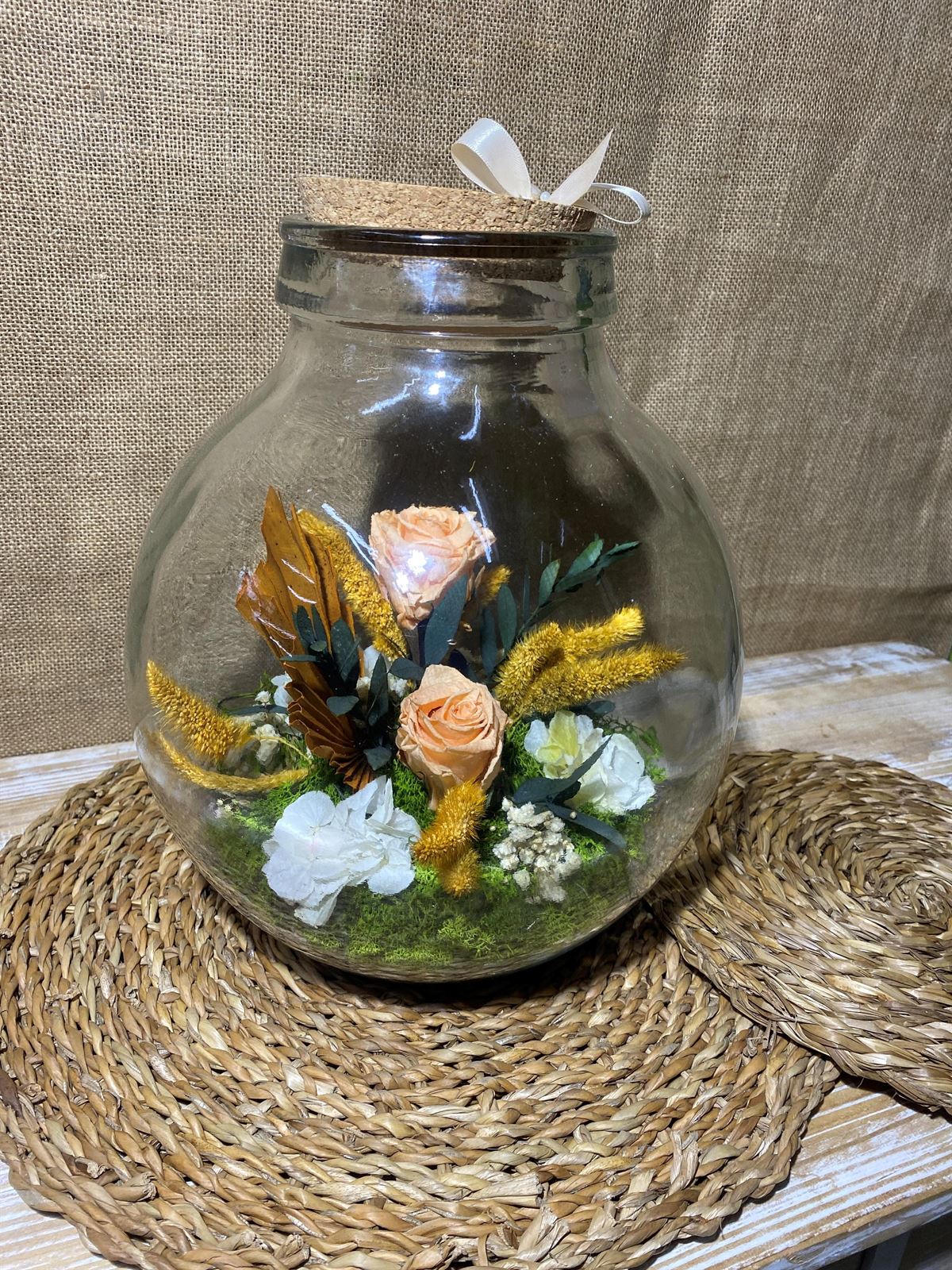 Terrarium con tapa de corcho tonos melocotón - Imagen 3