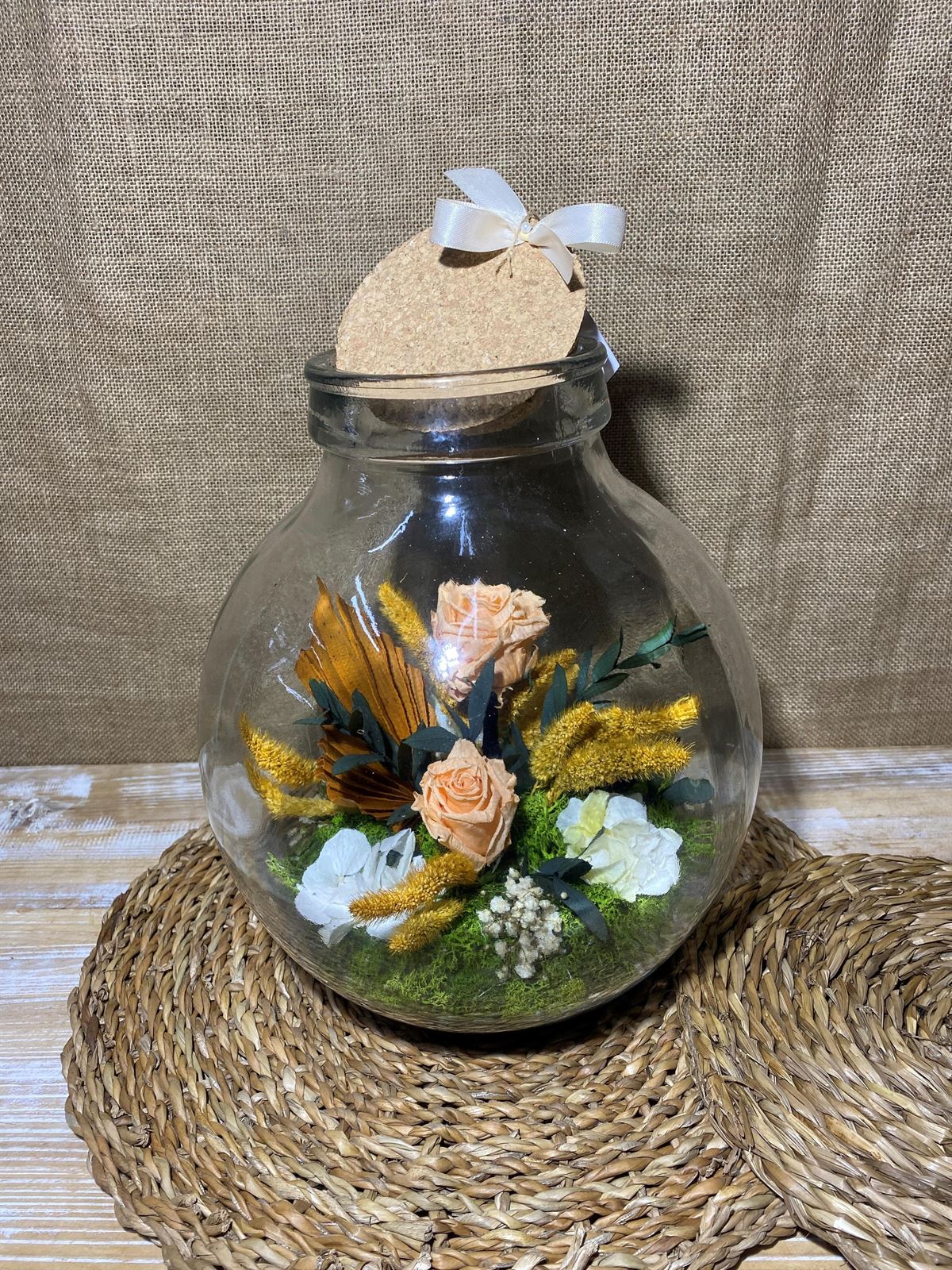 Terrarium con tapa de corcho tonos melocotón - Imagen 4